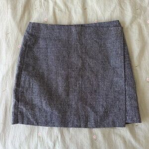 Theory Linen Charcoal Textured Mini Skirt